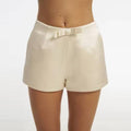 Damen Satin-Shorts mit eleganter Schleifen-Applikation