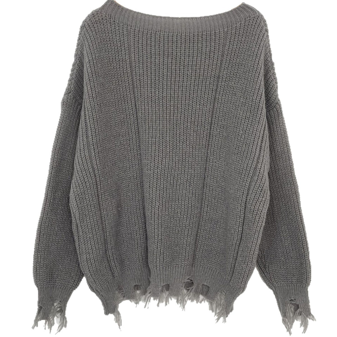 Damen Baumwollpullover mit lässigem Oversized-Schnitt R&B