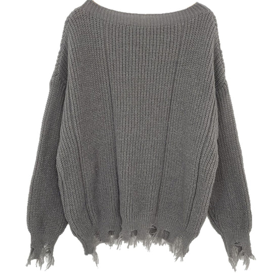 Damen Baumwollpullover mit lässigem Oversized-Schnitt R&B