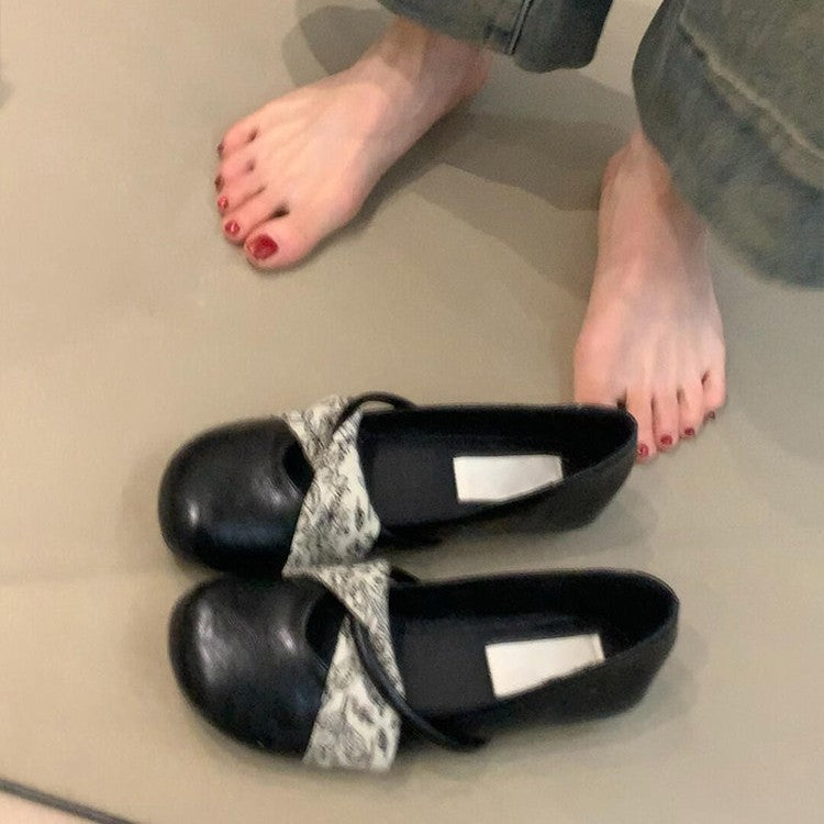 Damen Ballerinas mit floralem Riemendesign und komfortablem Fußbett R&B