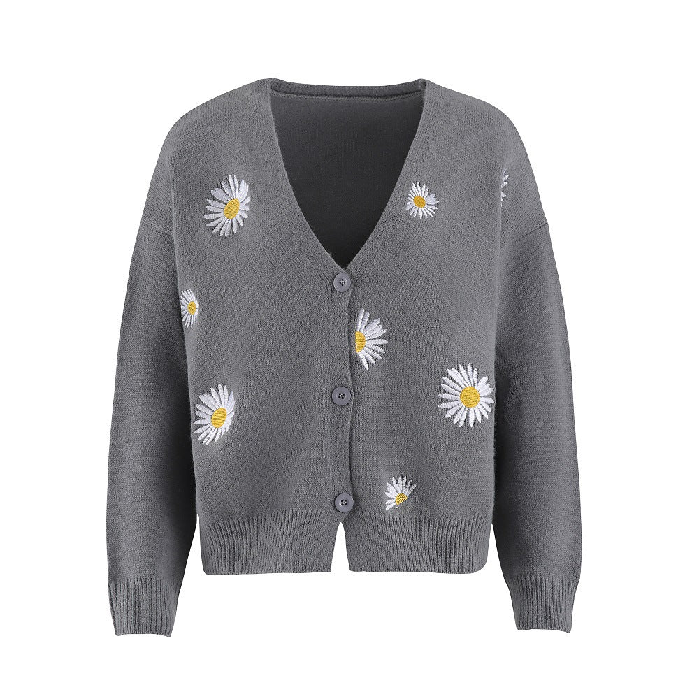 Damen Strickjacke mit floralem Motiv und klassischem Schnitt R&B