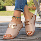 Damen Komfortable Mules mit eleganten Schnallenakzenten