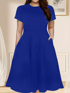 Damen lässiges Maxikleid mit praktischen Seitentaschen und elegantem Schnitt