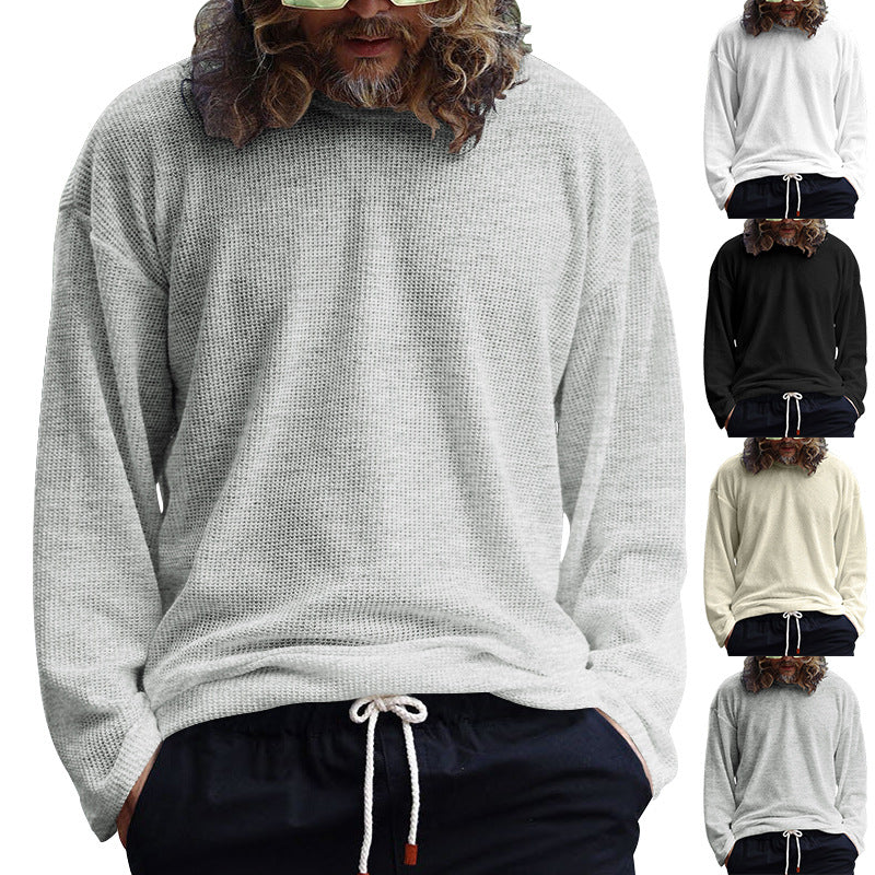 Herren Lässiges Langarmshirt aus atmungsaktivem Strukturstoff R&B