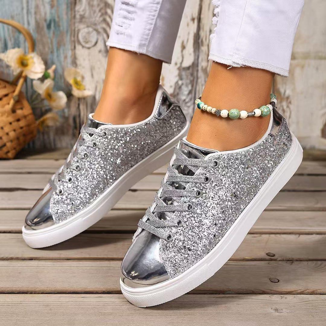 Damen Glitzernde Sneakers mit metallisch schimmerndem Obermaterial R&B