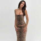 Damen Abendkleid mit trendigem Tiermotiv und Funkeleffekten R&B