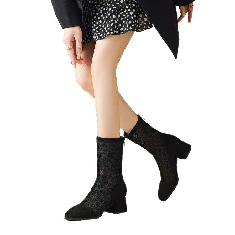 Damen Elegante und modische Ankle Boots mit zeitloser Spitze und komfortablem Blockabsatz R&B