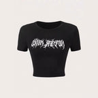 Damen Crop-Pullover mit kreativem Statementdruck R&B