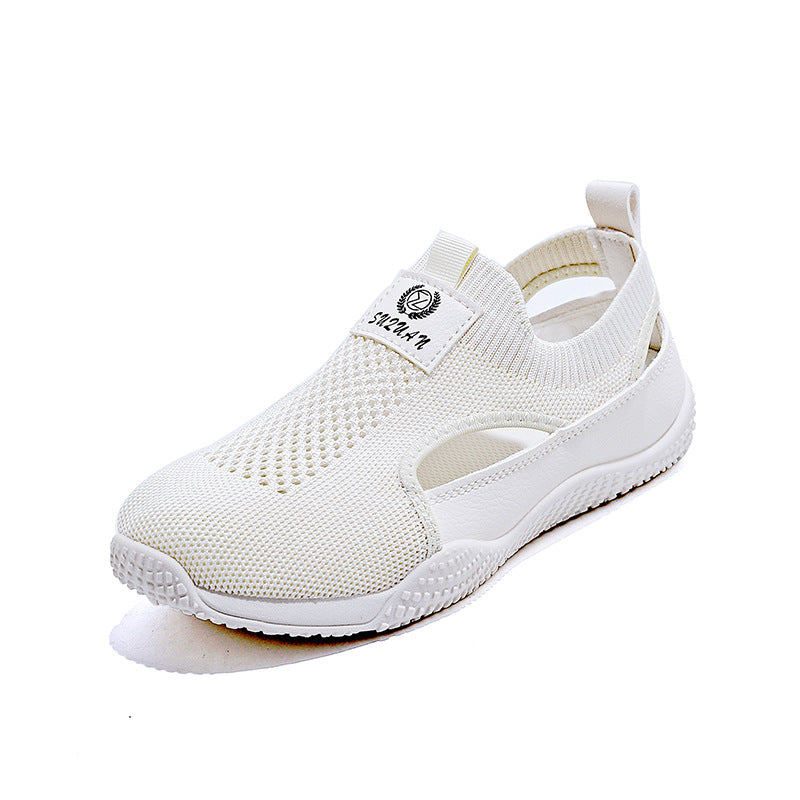 Damen Atmungsaktive Sportsneaker mit elastischem Strickdesign und rutschfester Sohle R&B