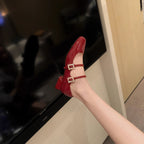 Damen elegante Slingback-Ballerinas mit funkelnden Schnallen R&B