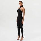 Damen Sportlicher Einteiler mit elegantem Kragen und dezenten Cut-Outs R&B