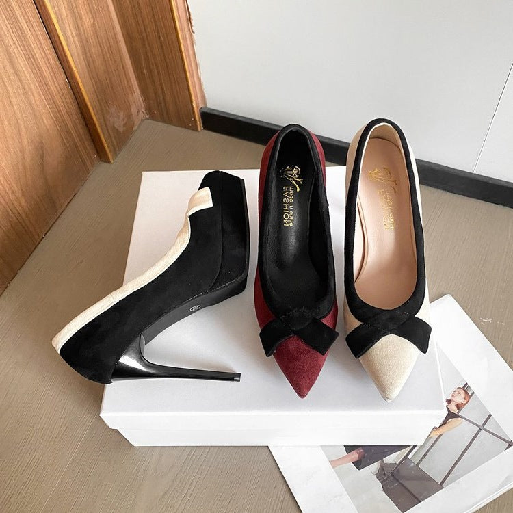 Damen elegante Pumps mit modischer Schleifenverzierung R&B