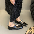 Damen elegante T-Strap Ballerinas mit hochwertigem Leder R&B