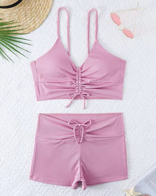 Damen Bikini mit floralem Rüschendesign und verstellbaren Trägern R&B