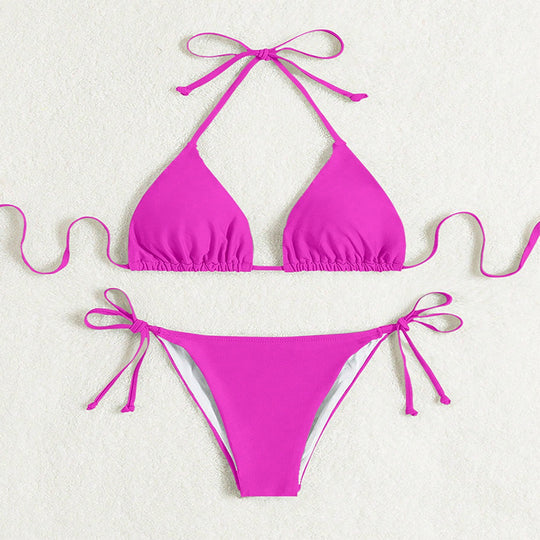Damen Triangel-Bikini mit verstellbaren Trägern und raffiniertem Schnitt R&B