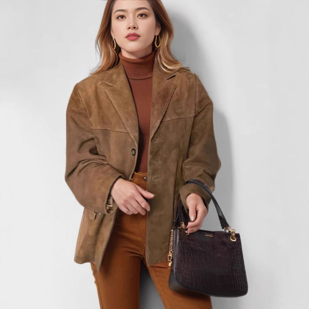 Damen eleganter Wildlederblazer R&B
