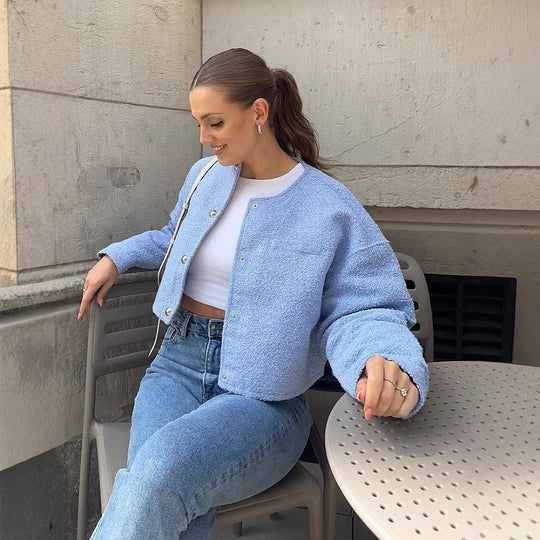 Damen Kurzjacke aus weichem Boucle R&B
