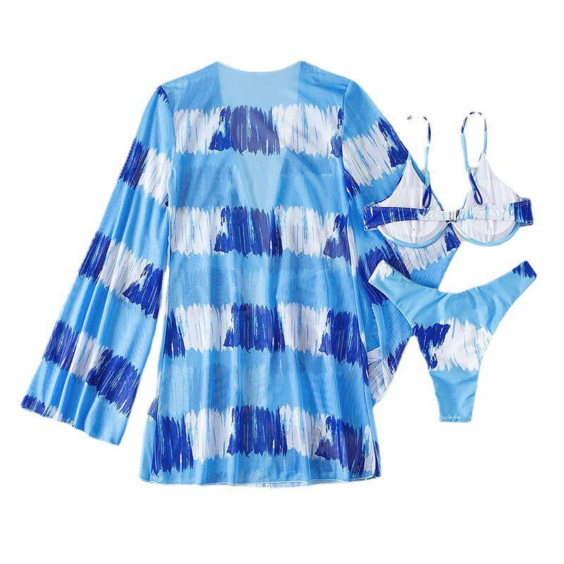 Damen Bikini-Set mit elegantem Cover-Up und verführerischem V-Ausschnitt R&B