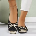 Damen Ballerinas mit funkelndem Schleifendesign und glänzender Kappenverzierung R&B