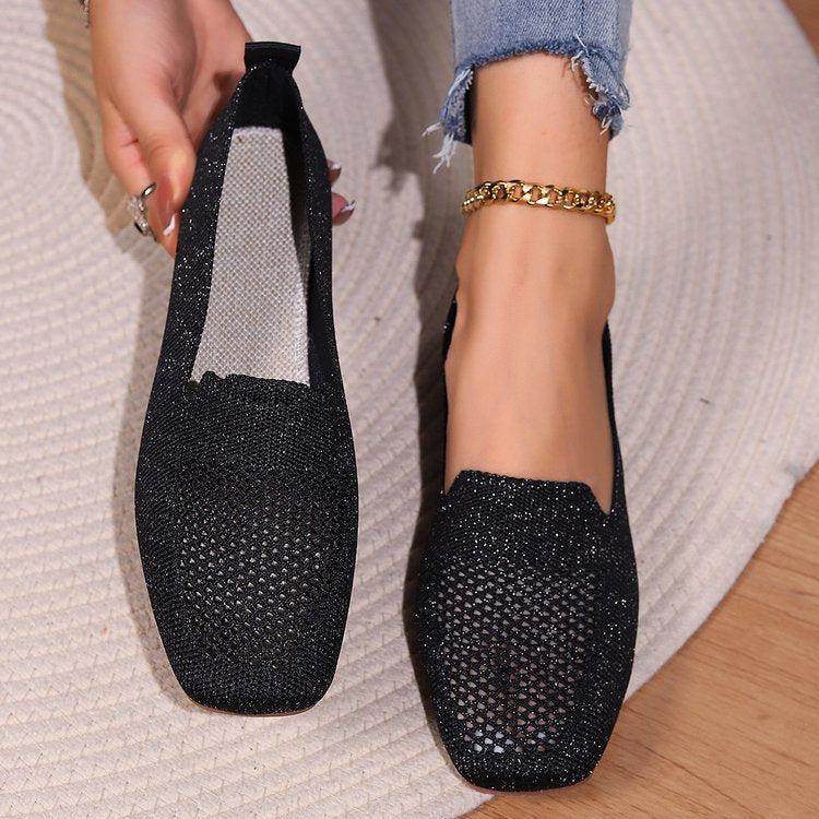 Damen Slip-On Mokassins aus atmungsaktivem Netzmaterial R&B