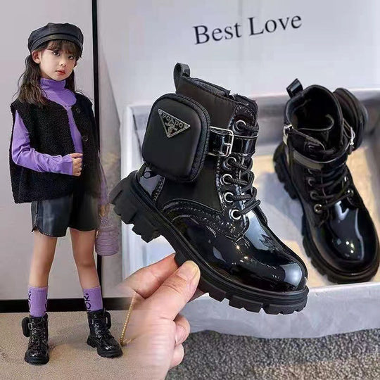 Damen modische Ankle Boots mit praktischen Taschen und robustem Profilsohle R&B