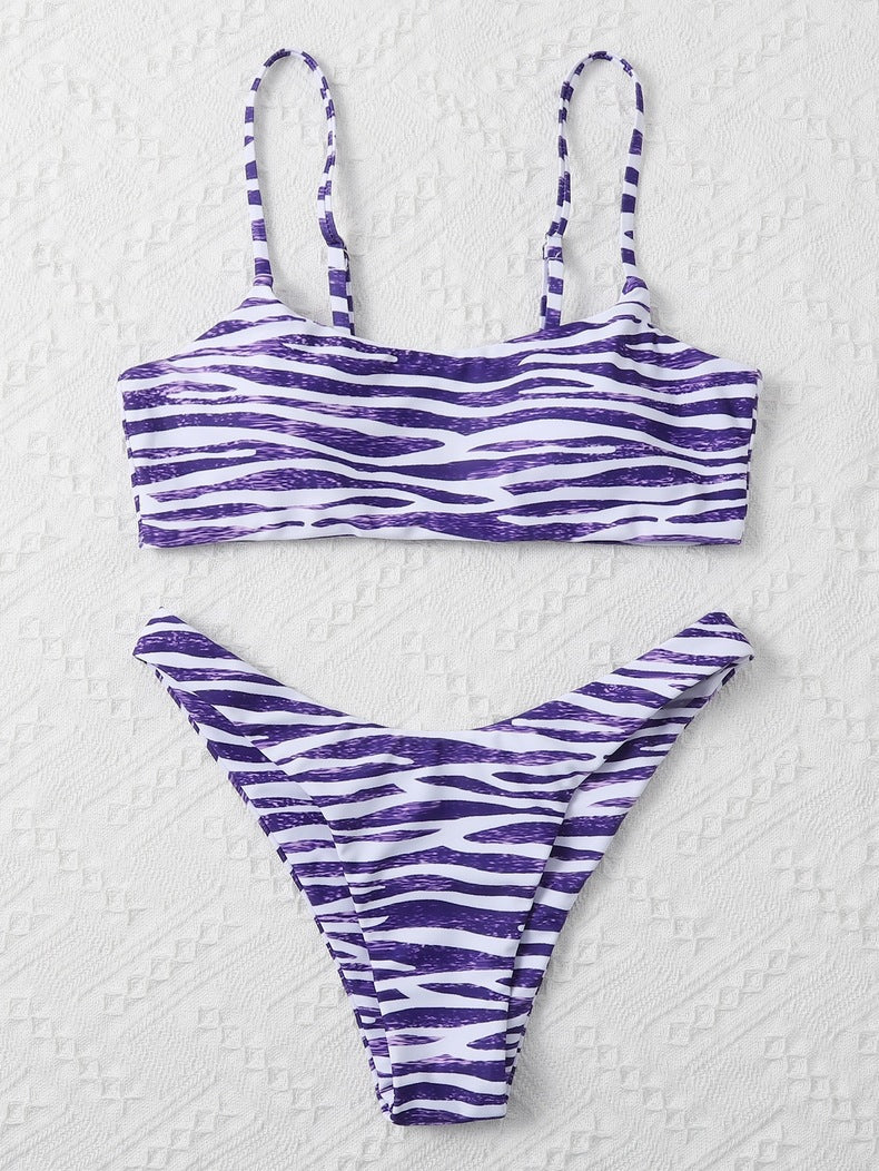 Damen Bikini-Set mit zeitgemäßem Zebra-Print R&B