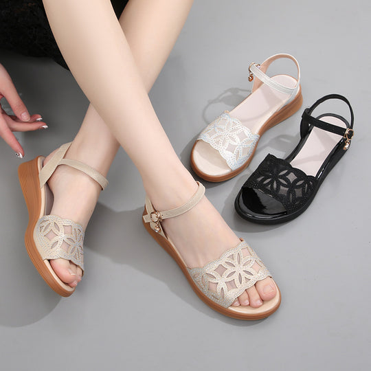Damen Sandalen mit verstellbarem Fesselriemen und eleganten Strassdetails R&B