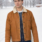 Herren Fleecegefütterte Denimjacke R&B