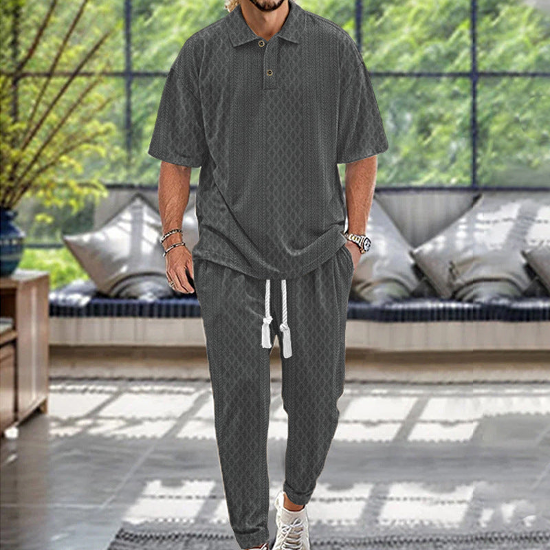 Herren lässiger Freizeitanzug mit modischem Strukturdesign R&B