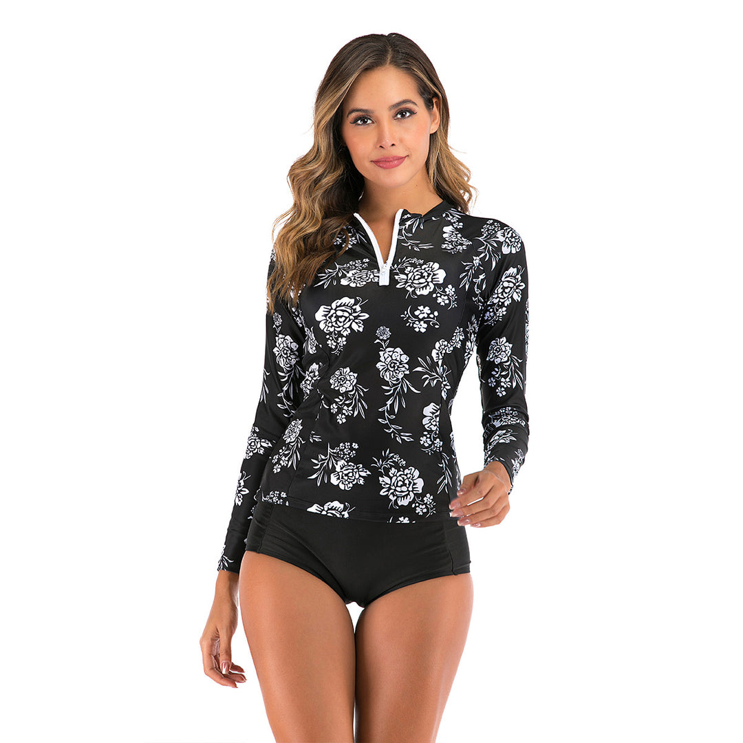 Damen Langarm-Surfuanzug mit floralem Motiv R&B