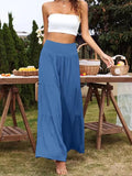Damen Weite Sommerhose mit hohem Taillenbund und luftigen Falten R&B
