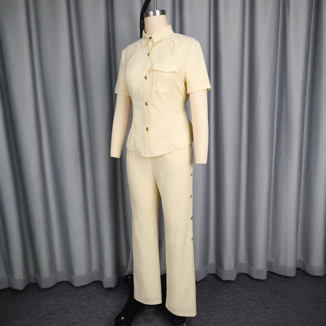Damen Chic Blusen- und Hosen-Set R&B