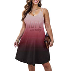 Damen ärmelloses Sommerkleid mit großzügigem V-Ausschnitt und trendigem Farbverlauf R&B
