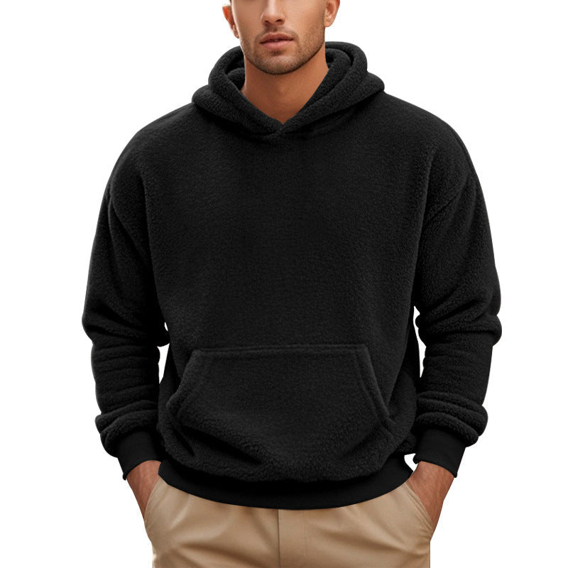 Herren Kuscheliger Fleece-Hoodie mit Kängurutasche R&B