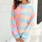 R&B | Farbiger Gestreifter Strickpullover Mit Stil