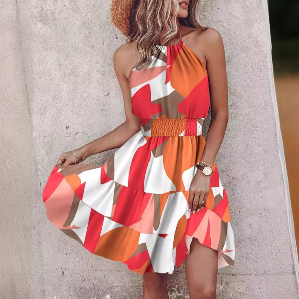 Damen Trendiges Kleid mit Raffung und asymmetrischem Saum R&B