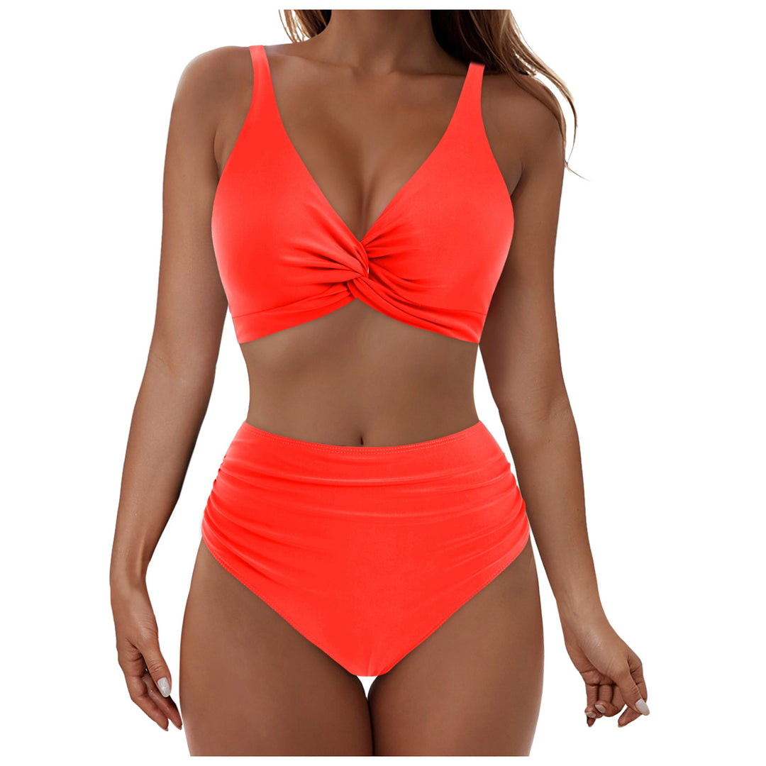 Damen Hochtailliertes Bikini-Set mit Wickel-Oberteil R&B