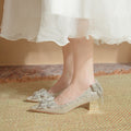 Damen elegante und funkelnde Pumps mit dekorativen Schleifen R&B