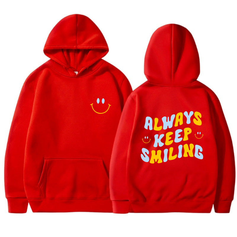 Damen Kapuzenpullover mit fröhlichem Schriftzug und praktischen Kängurutaschen R&B