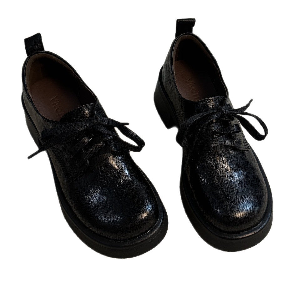 Damen Klassische Schnürschuhe mit robustem Plateau und eleganter Lederoberfläche R&B