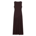 Damen Maxikleid mit elegantem Drapé und asymmetrischem Saum R&B
