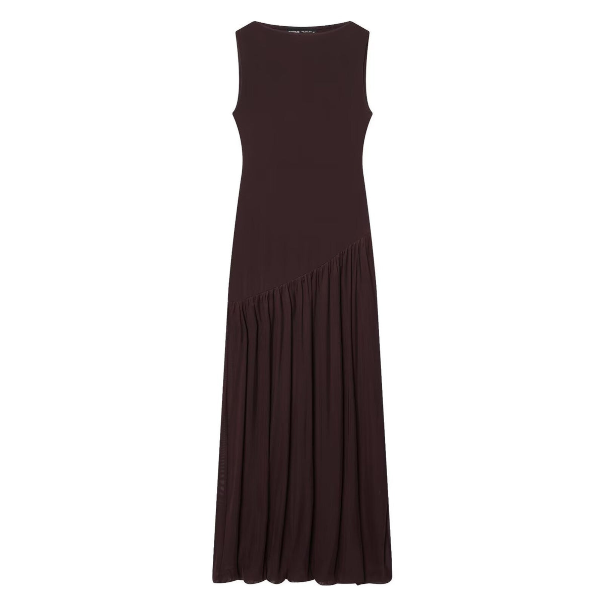 Damen Maxikleid mit elegantem Drapé und asymmetrischem Saum R&B