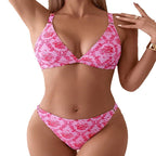 Damen Triangel-Bikini mit floralem Design und verstellbaren Trägern R&B 1778573065
