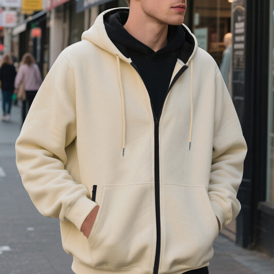 Herren Zip-Hoodie mit praktischen Taschen und atmungsaktiver Fleece-Innenausstattung R&B