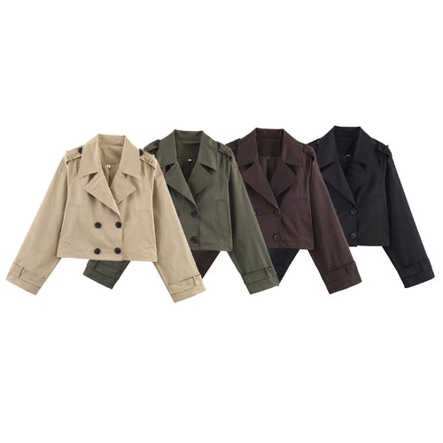 Damen modische cropped Trenchjacke R&B