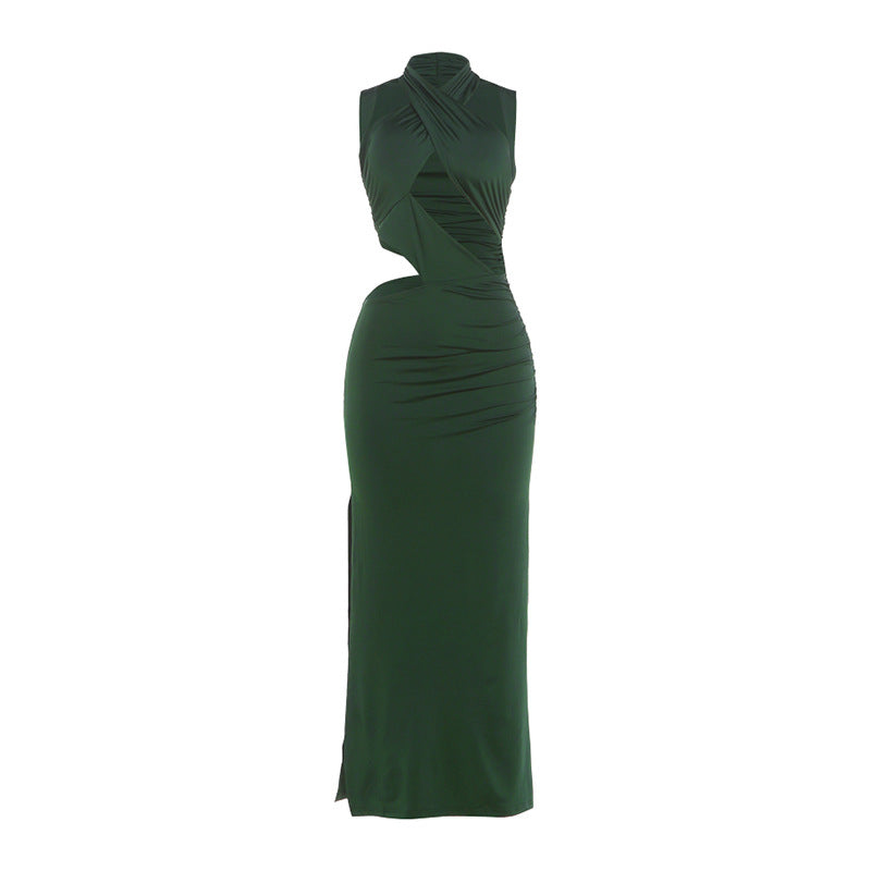 Damen Elegantes Maxikleid mit raffinierten Drapierungen und schlankem Schnitt R&B