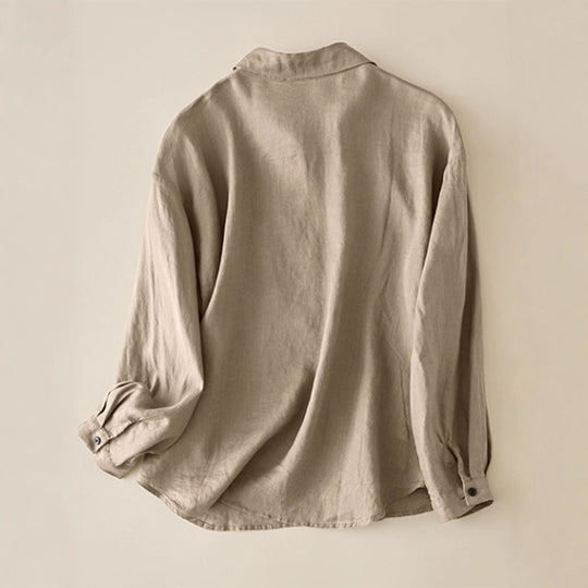 Damen Leichtes Hemd mit lässigem Schnitt und Brusttasche R&B