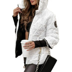 Damen Steppjacke mit hohem Kragen und beschichtetem Obermaterial R&B