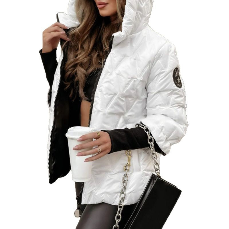 Damen Steppjacke mit hohem Kragen und beschichtetem Obermaterial R&B