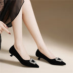 Damen Elegante und modische Ballerinas mit funkelndem Schmuckdetail R&B